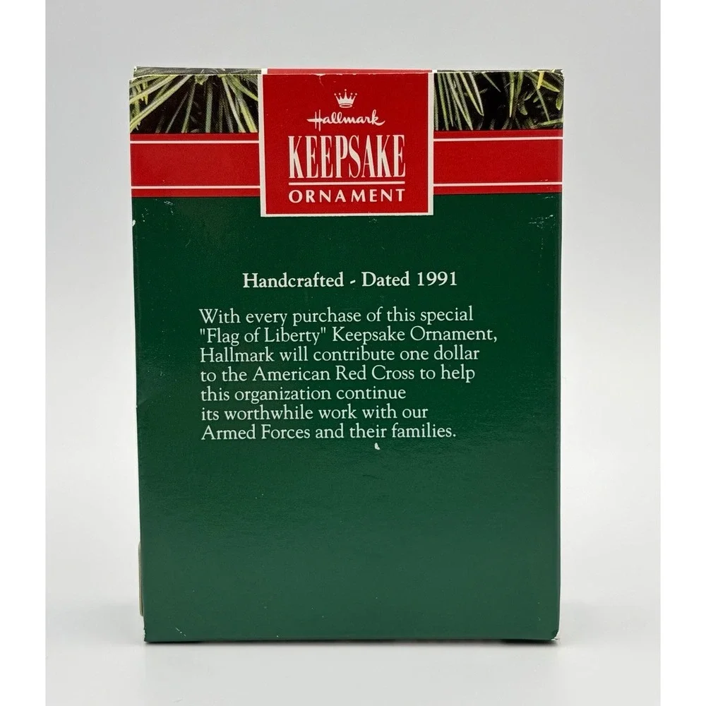 Hallmark Keepsake Ornament 1991 Flag of Liberty God Bless America Patriotic VTG